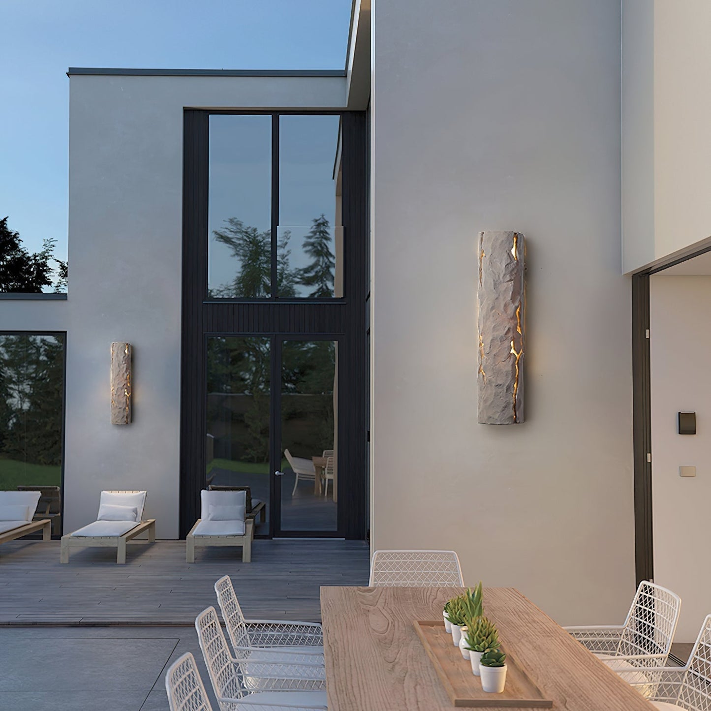 Outdoor Wall Light IP65 Waterproof Premium Resin Faux Rock Finish