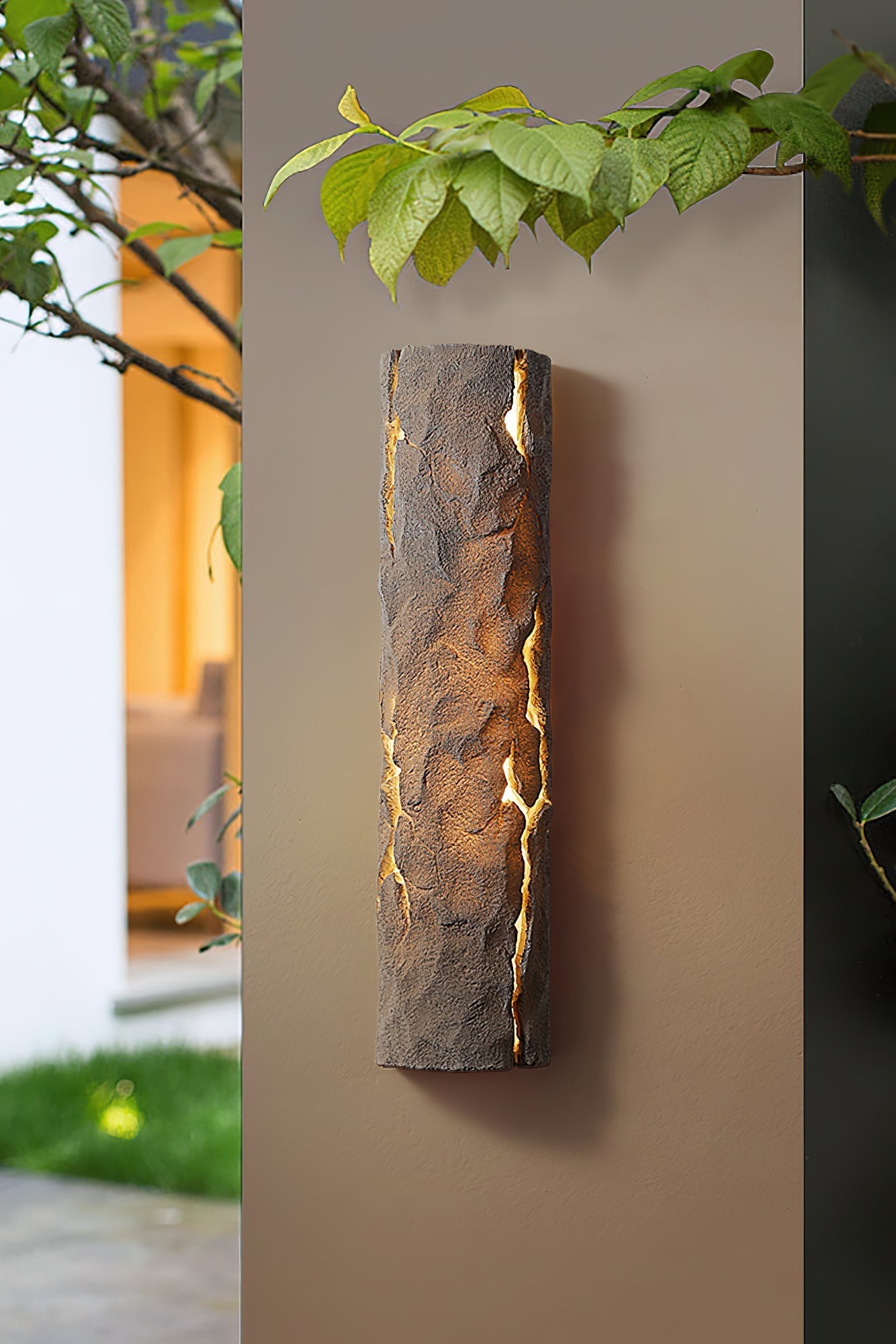 Outdoor Wall Light IP65 Waterproof Premium Resin Faux Rock Finish