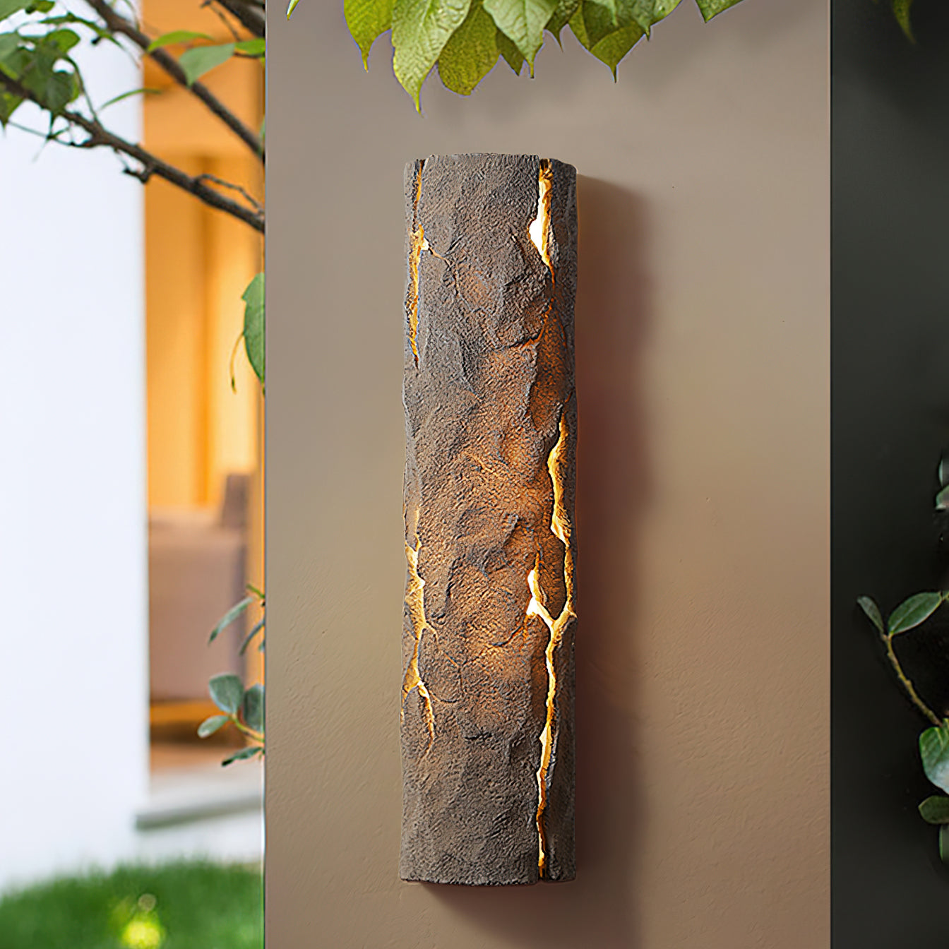 Outdoor Wall Light IP65 Waterproof Premium Resin Faux Rock Finish
