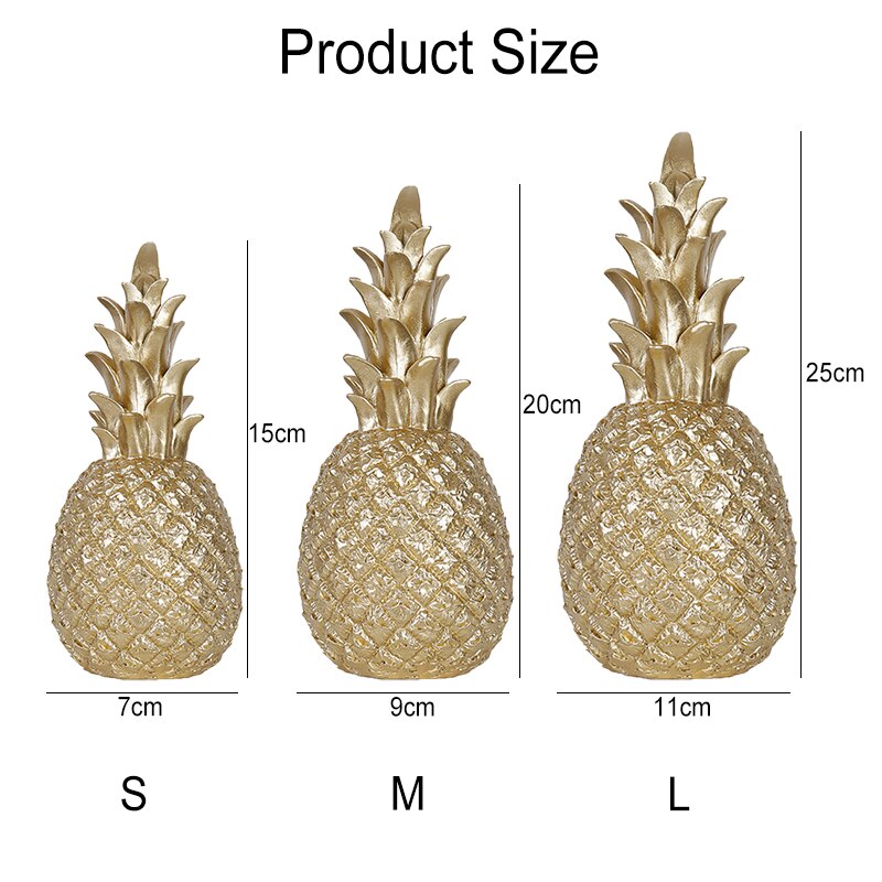 Pineapple Fruit Shape Nordic Home Decor - Golden Resin Ornament