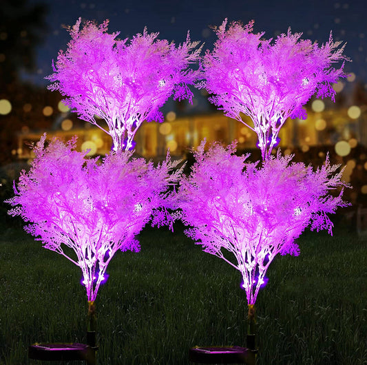 Pink Solar Flowers Dusk to Dawn Lights, 2-Pack Garden Decor IP65