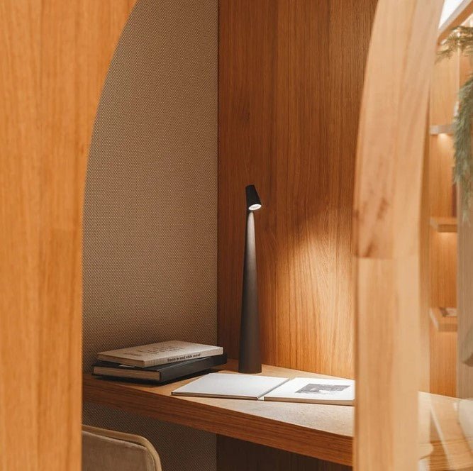 Portable Rechargeable LED Table Lamp - Aluminum Construction - Three Light Intensities