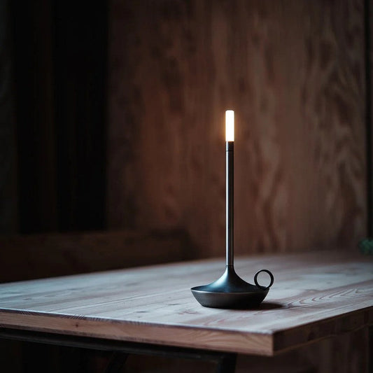 Product  Nordic Candlestick Light - Adjustable Dimming, Rechargeable, Aluminum Casing