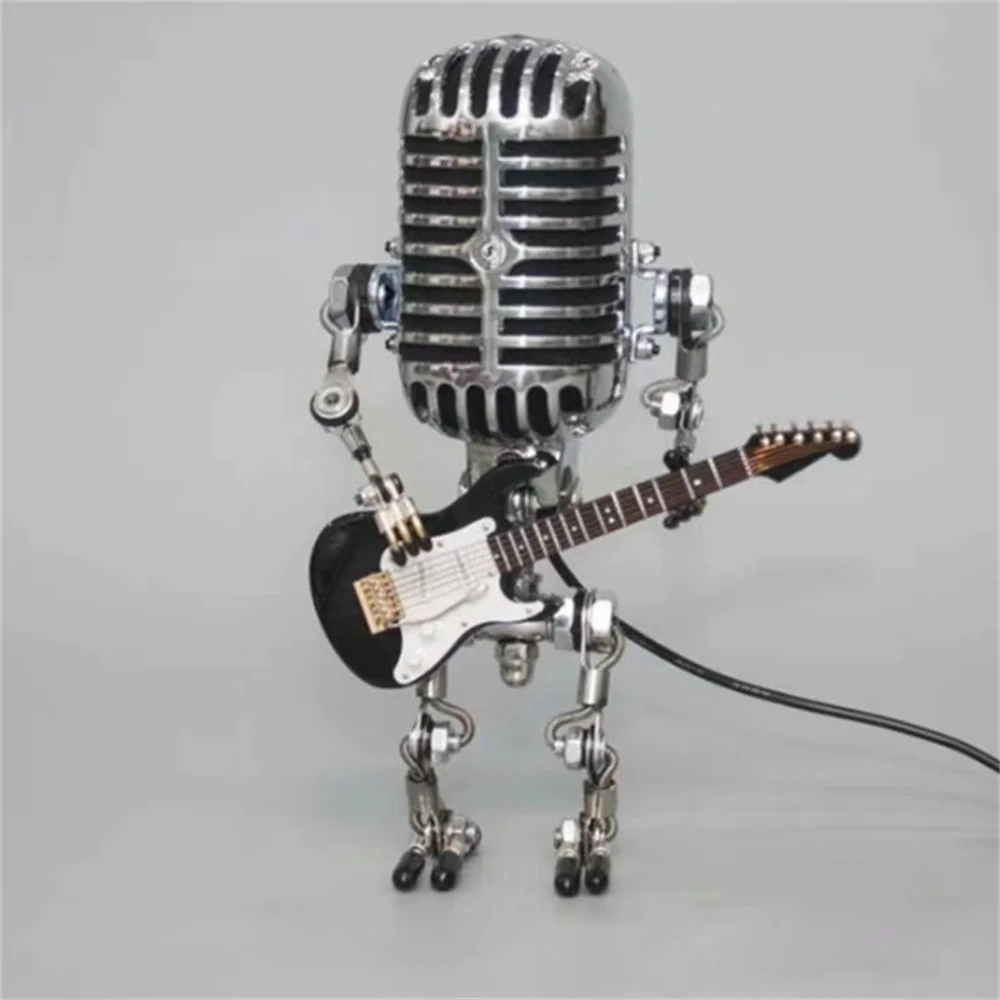 Robot Guitar Desk Lamp with Dimmable Light - Black, White, Yellow, Red