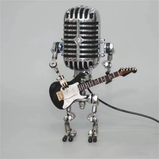 Robot Guitar Desk Lamp with Dimmable Light - Black, White, Yellow, Red