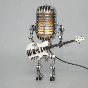 Robot Guitar Desk Lamp with Dimmable Light - Black, White, Yellow, Red
