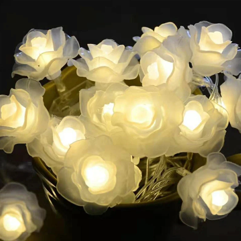 Rose Flower LED String Lights - Elegant Rose Style, 5-20 Feet Options