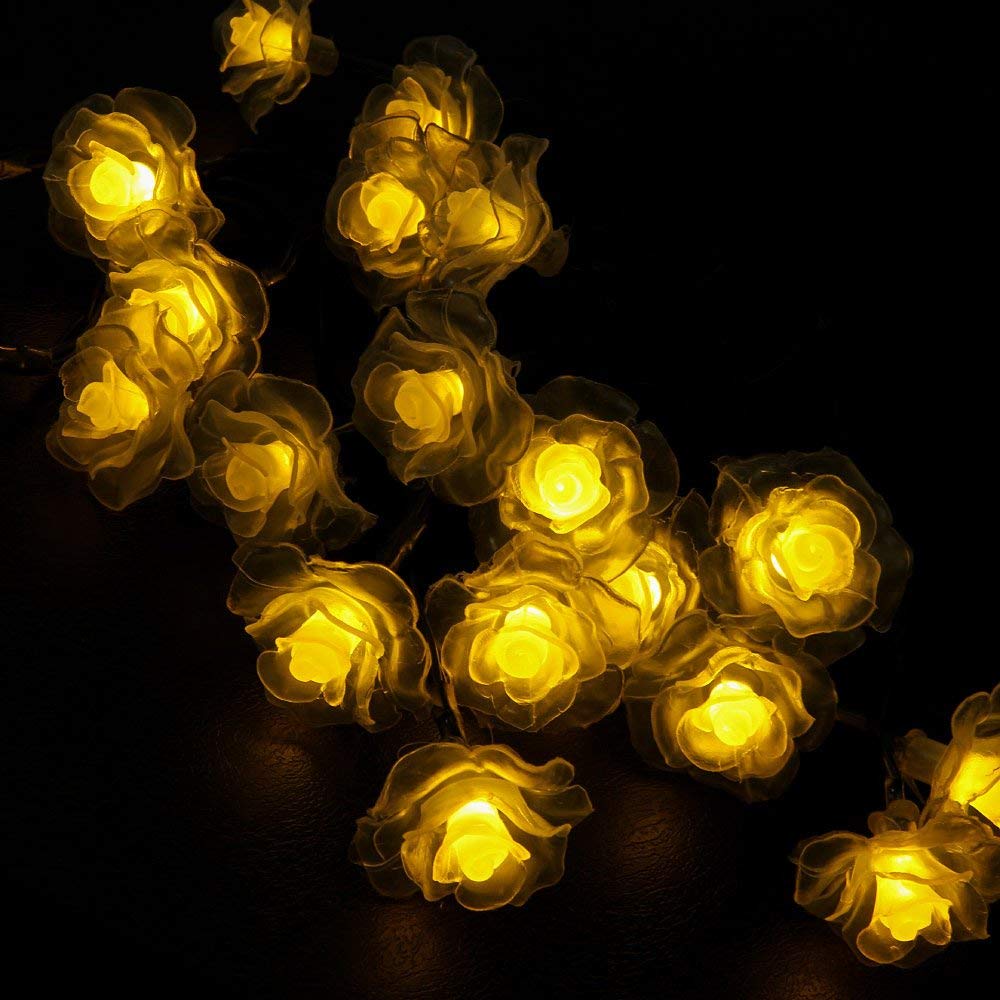 Rose Flower LED String Lights - Elegant Rose Style, 5-20 Feet Options