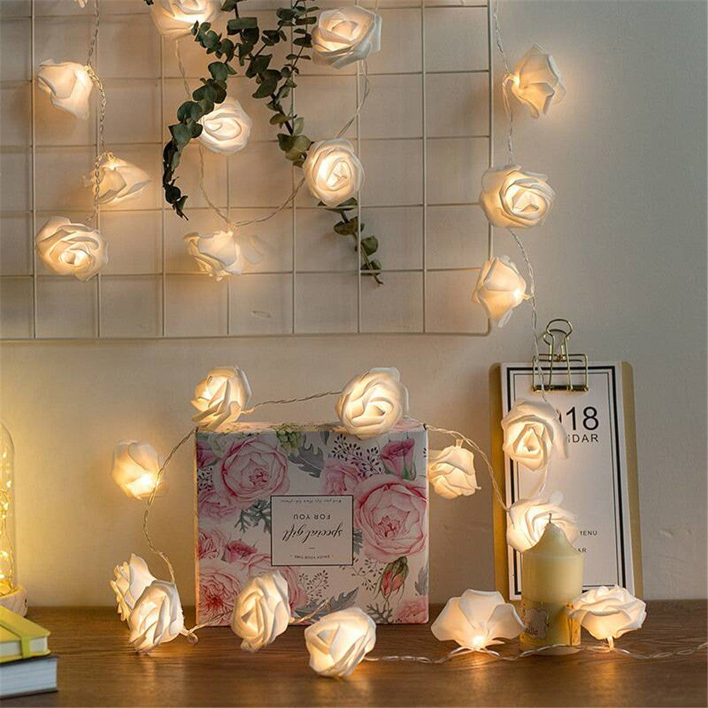 Rose Flower LED String Lights - Elegant Rose Style, 5-20 Feet Options