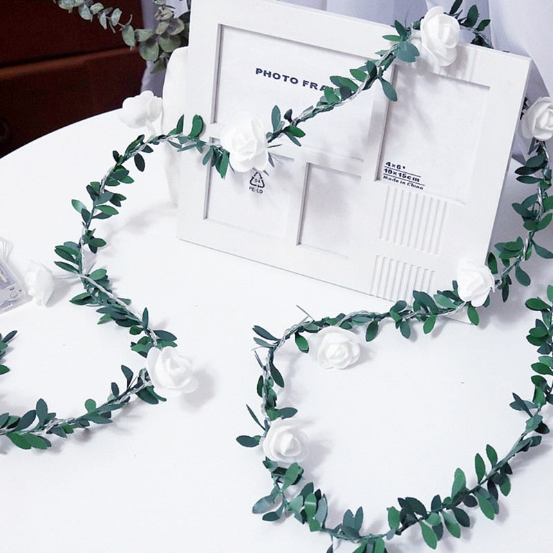 Rose Flower String Lights - Battery Operated LED Garland