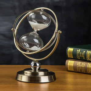 Rotating Globe Hourglass Timer - Elegant Sand Clock