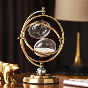 Rotating Globe Hourglass Timer - Elegant Sand Clock