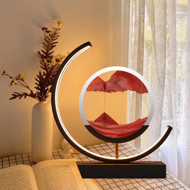 Sand Art LED Table Lamp - Dynamic 3D Sand Painting Light