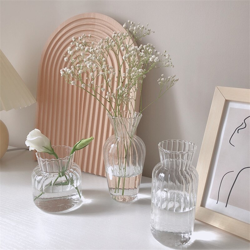 Glass Plant Vases - Nordic Style Transparent Glass