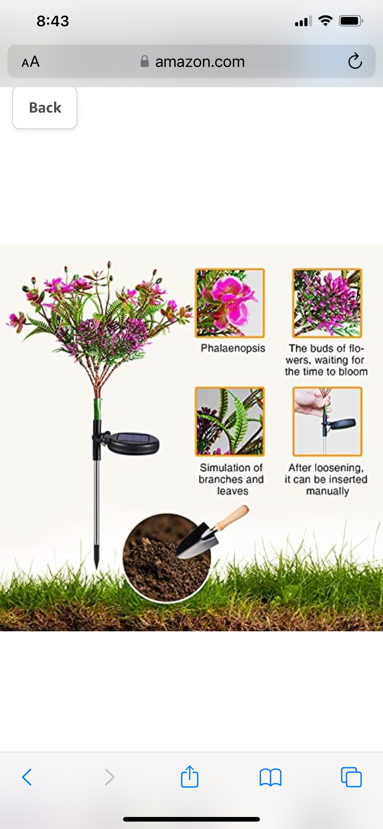 Waterproof Solar Phalaenopsis LED Flower Lights