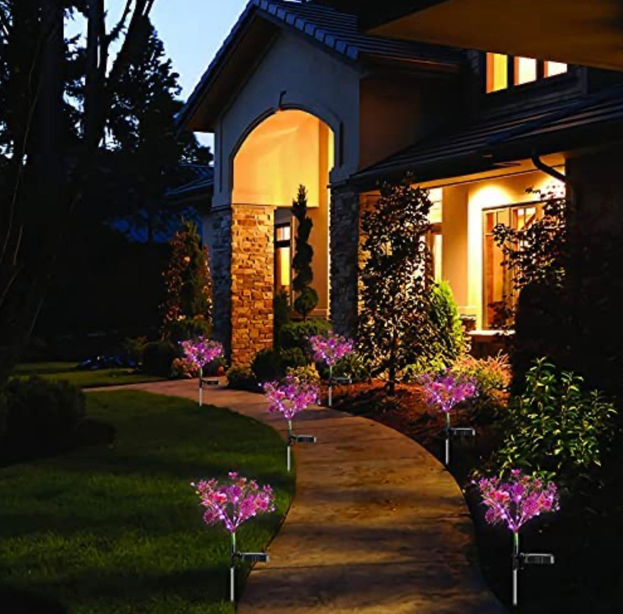 Waterproof Solar Phalaenopsis LED Flower Lights