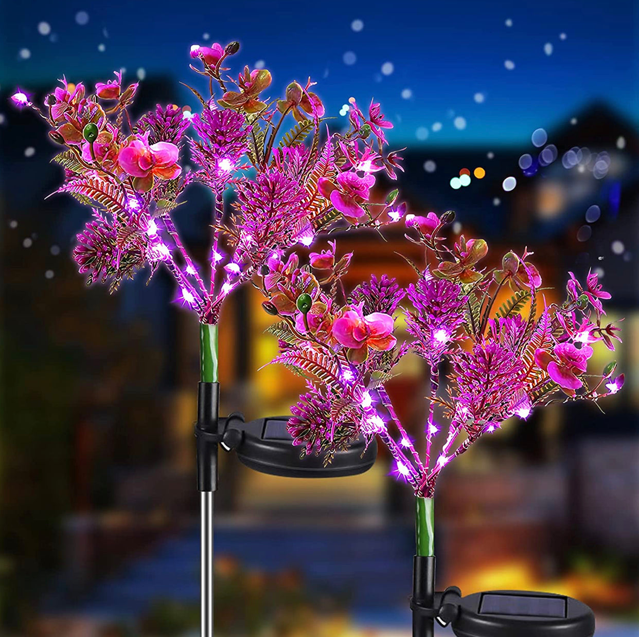 Waterproof Solar Phalaenopsis LED Flower Lights