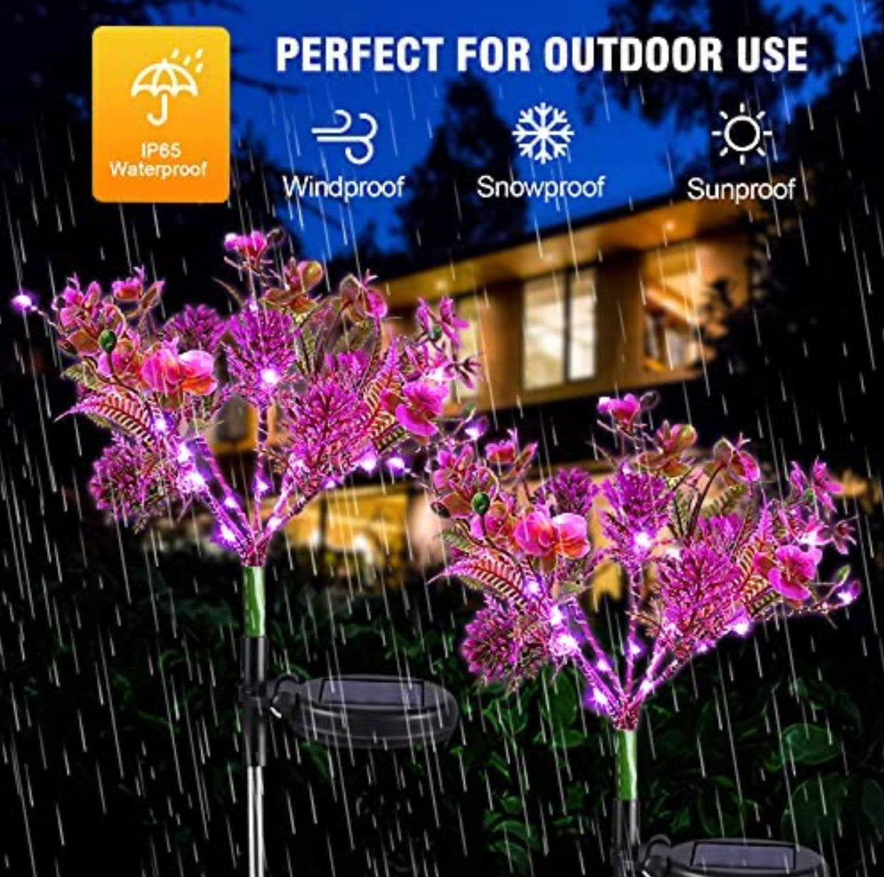 Waterproof Solar Phalaenopsis LED Flower Lights