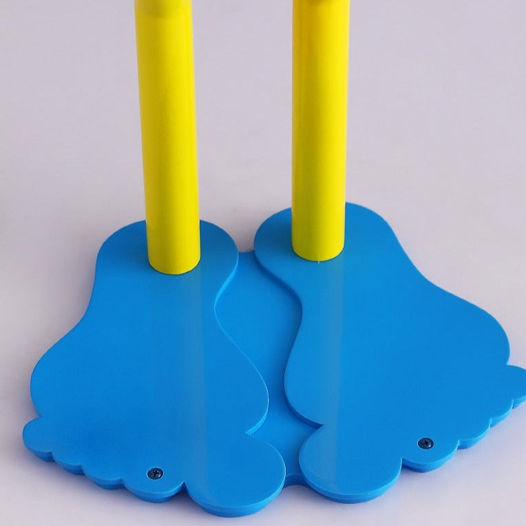 Smiley Face Design Floor Lamp - Yellow Blue White - Metal Iron Acrylic Glass - 110V US Plug - LED Bulb - Bedroom Lighting