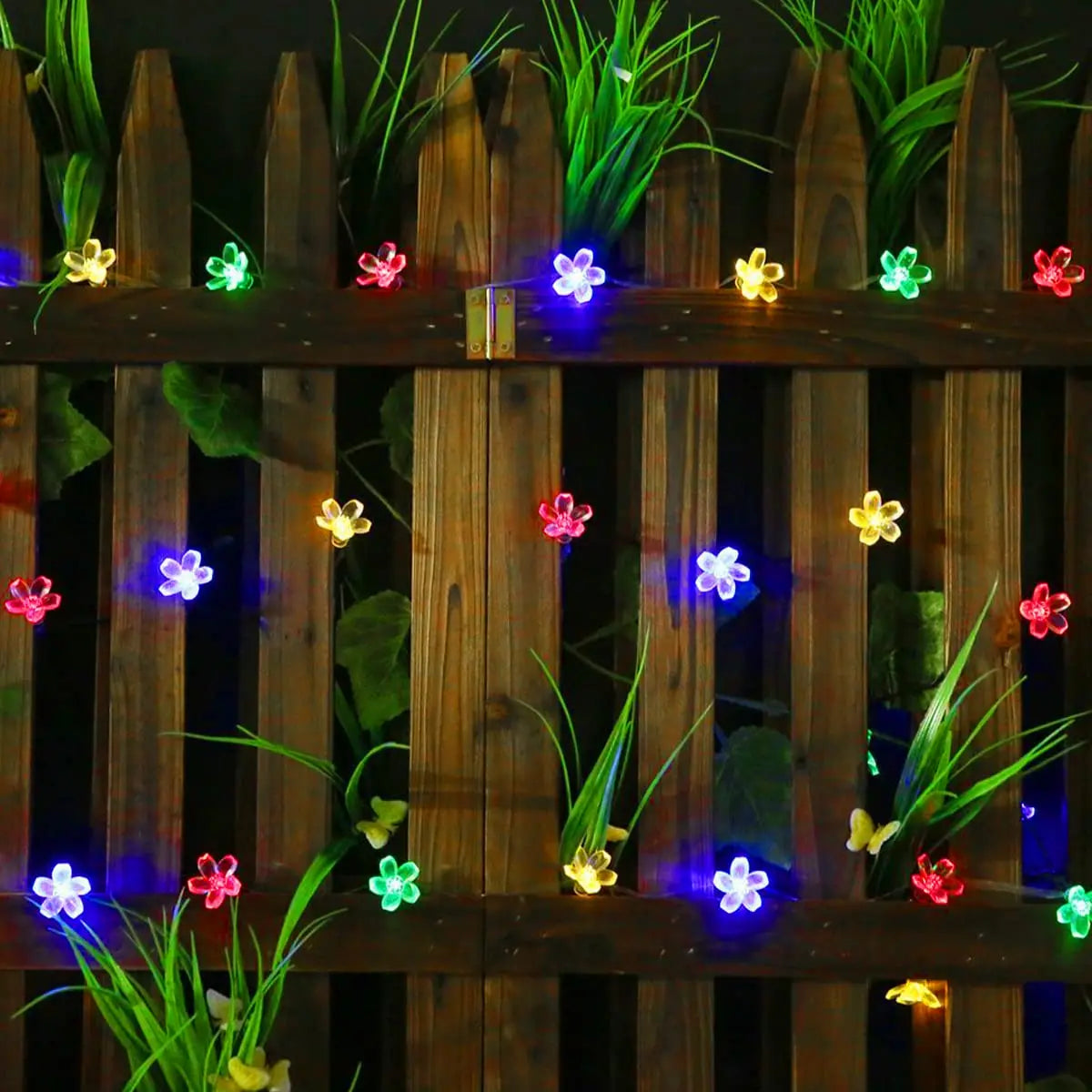 Solar Flower String Lights - Crystal Peach Blossom, IP65 Waterproof Outdoor LED in RGB/Warm White/Cold White
