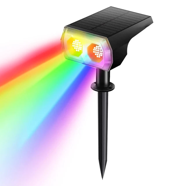 Solar Landscape Spotlights - IP65 Waterproof, RGB/White, Long Battery Life Outdoor Lights