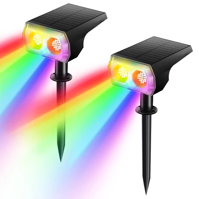 Solar Landscape Spotlights - IP65 Waterproof, RGB/White, Long Battery Life Outdoor Lights