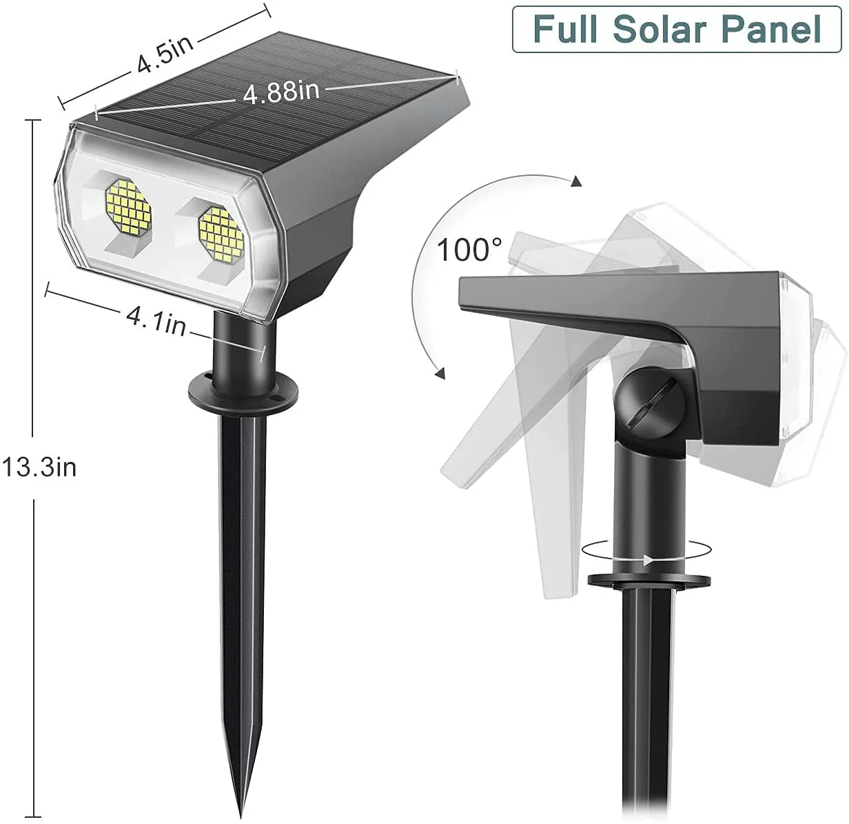 Solar Landscape Spotlights - IP65 Waterproof, RGB/White, Long Battery Life Outdoor Lights