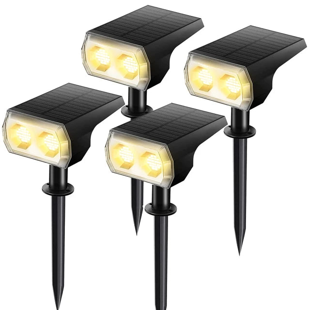 Solar Landscape Spotlights - IP65 Waterproof, RGB/White, Long Battery Life Outdoor Lights