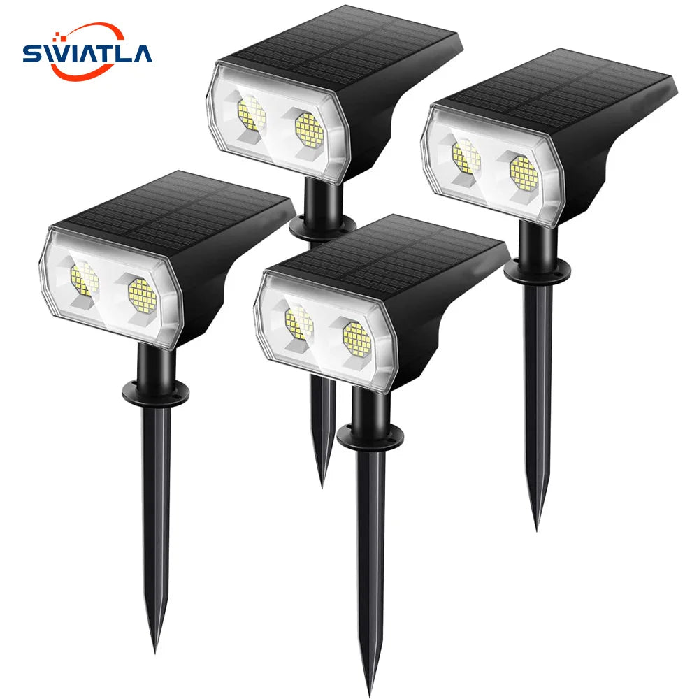 Solar Landscape Spotlights - IP65 Waterproof, RGB/White, Long Battery Life Outdoor Lights