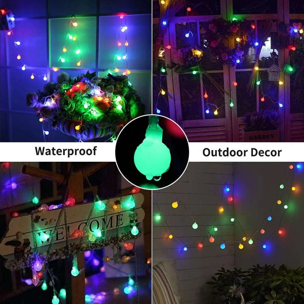Solar Powered Waterproof Outdoor LED String Lights - Garden Decoration