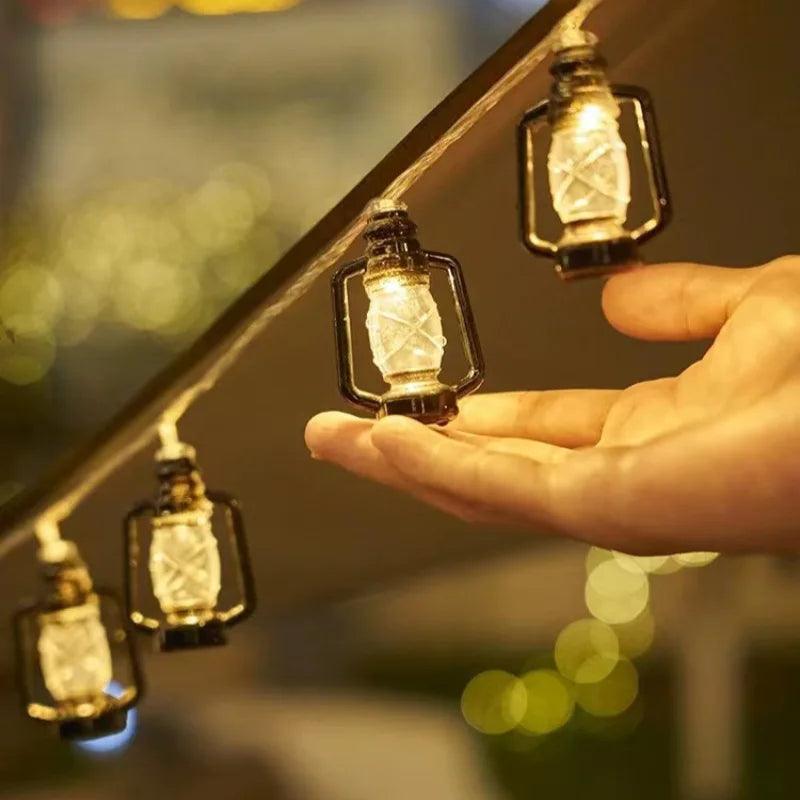 Solar String Lights - Outdoor LED Lanterns, RGB/White Color, IP65 Waterproof