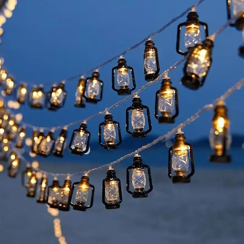 Solar String Lights - Outdoor LED Lanterns, RGB/White Color, IP65 Waterproof