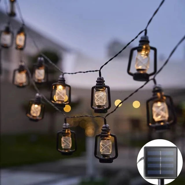 Solar String Lights - Outdoor LED Lanterns, RGB/White Color, IP65 Waterproof