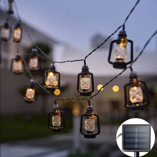 Solar String Lights - Outdoor LED Lanterns, RGB/White Color, IP65 Waterproof