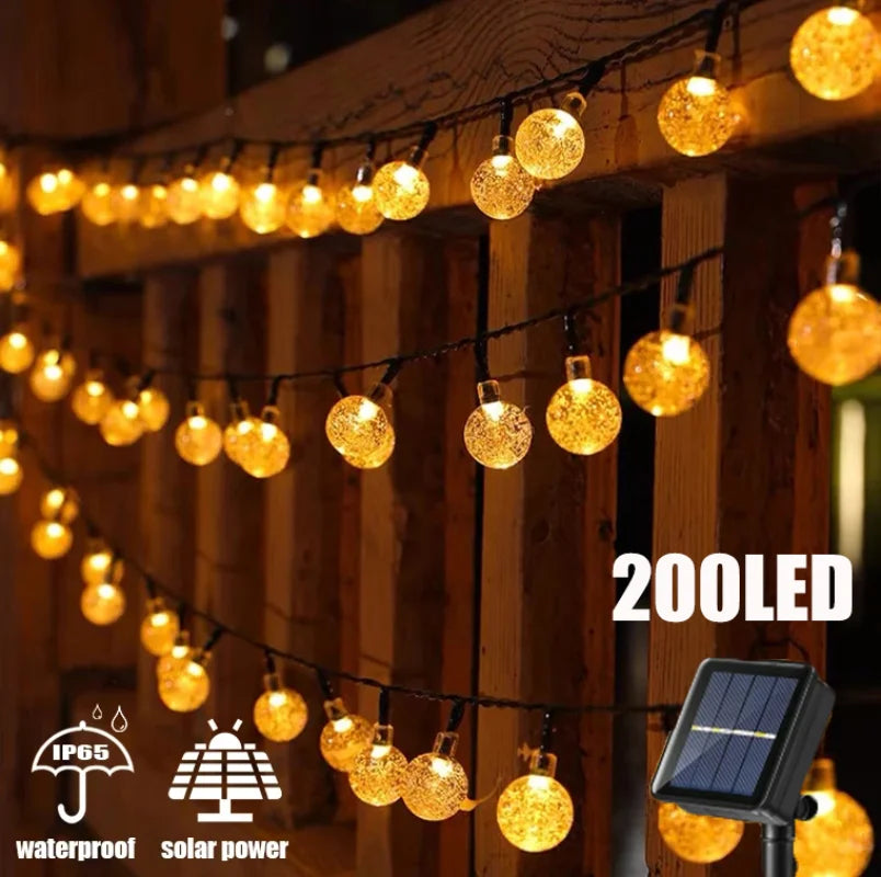 Solar String Lights - Outdoor LED, IP65 Waterproof, RGB/White Color
