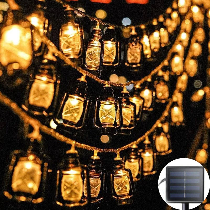 Solar String Lights - Outdoor LED Lanterns, RGB/White Color, IP65 Waterproof