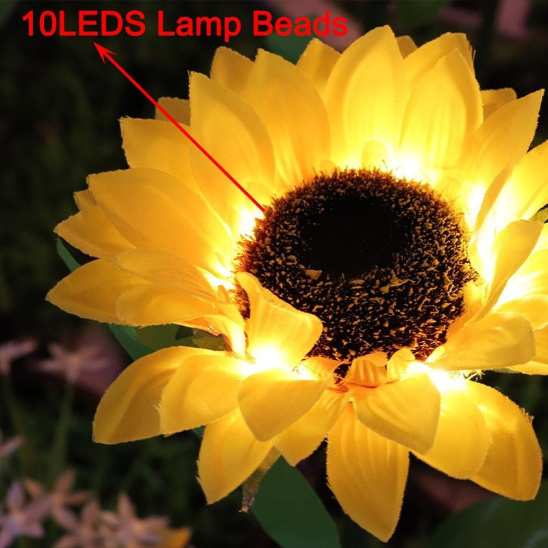 Solar Sunflower Garden Lights Pack of 4
