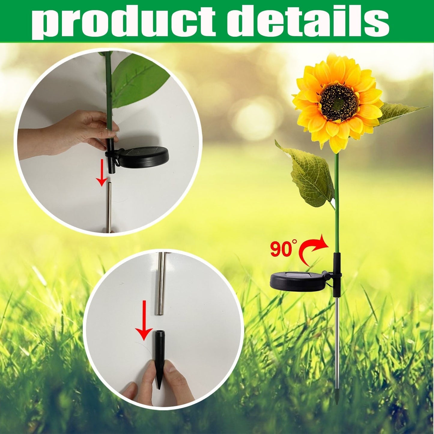 Solar Sunflower Garden Lights Pack of 4