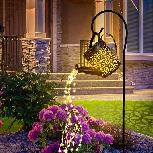 Solar Watering Can Light - RGB/White LED, IP65 Waterproof, Long Battery Life