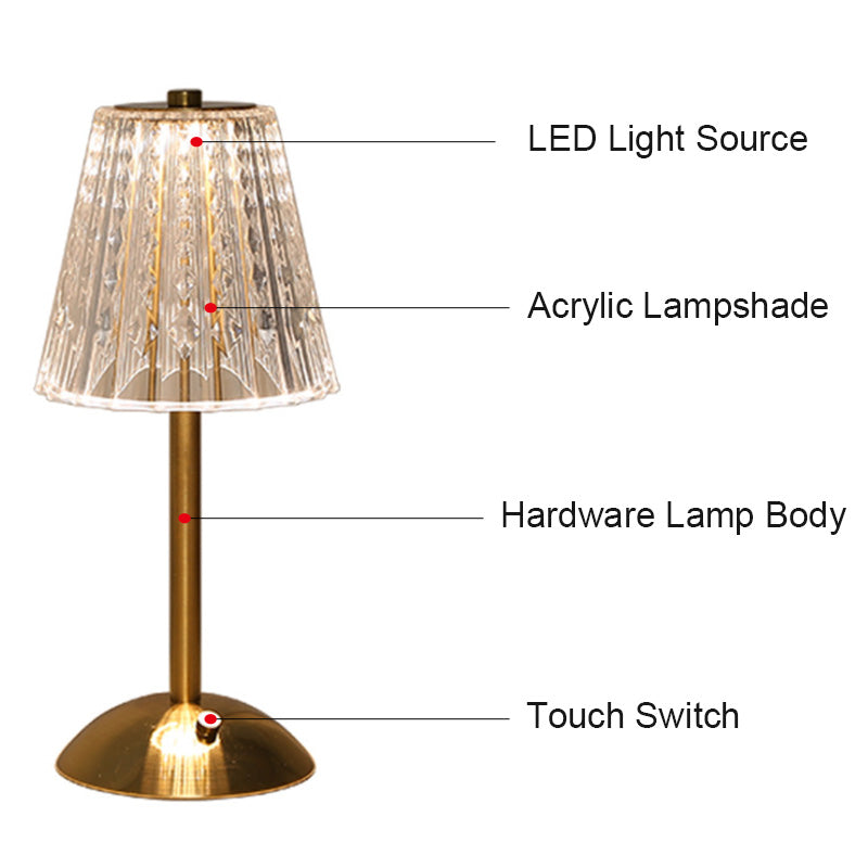 Table Lamp Tricolor Dimmable Cordless LED - Captivating View