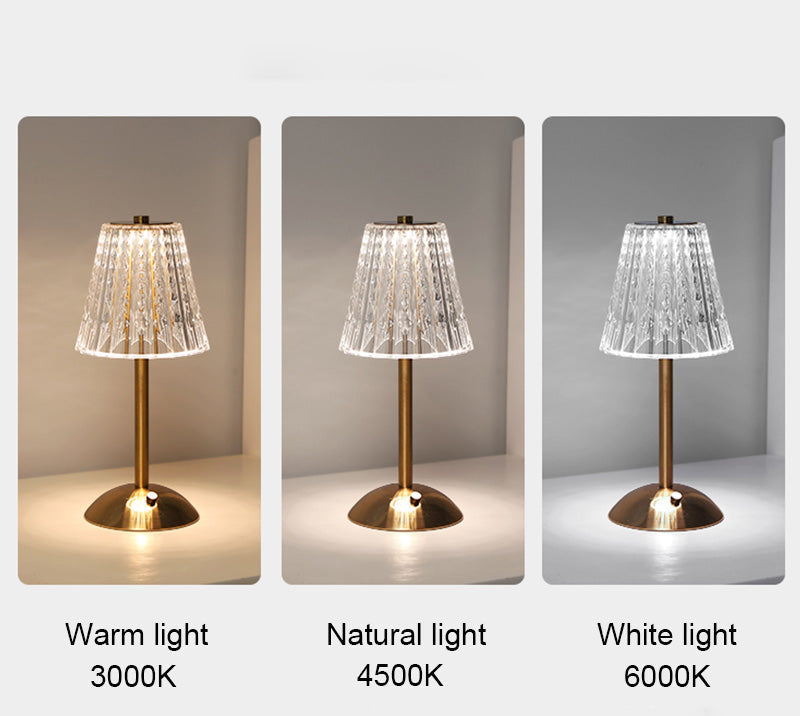 Table Lamp Tricolor Dimmable Cordless LED - Captivating View