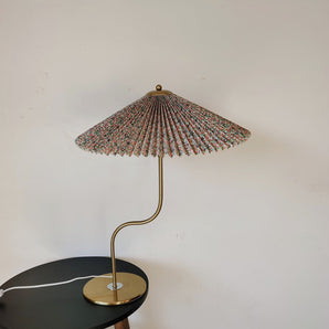 Table Lamp Umbrella - Yellow Diamond, Khaki, White, Flowers, Dark Green