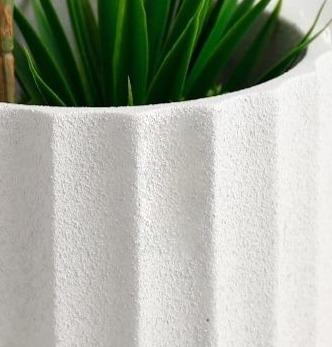 Textured Ceramic Polygon Vase - Geometric Design