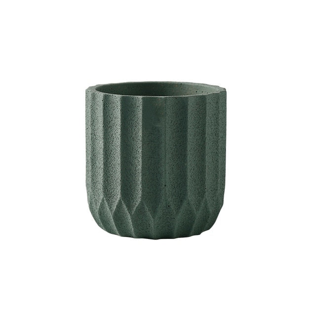 Textured Ceramic Polygon Vase - Geometric Design