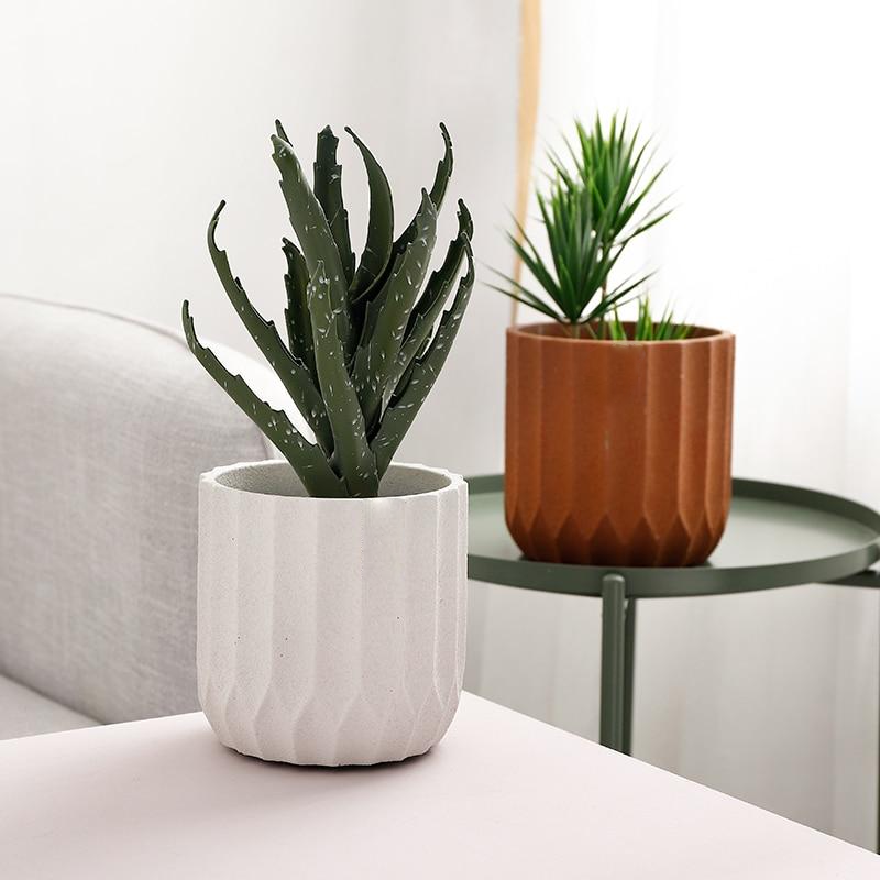 Textured Ceramic Polygon Vase - Geometric Design
