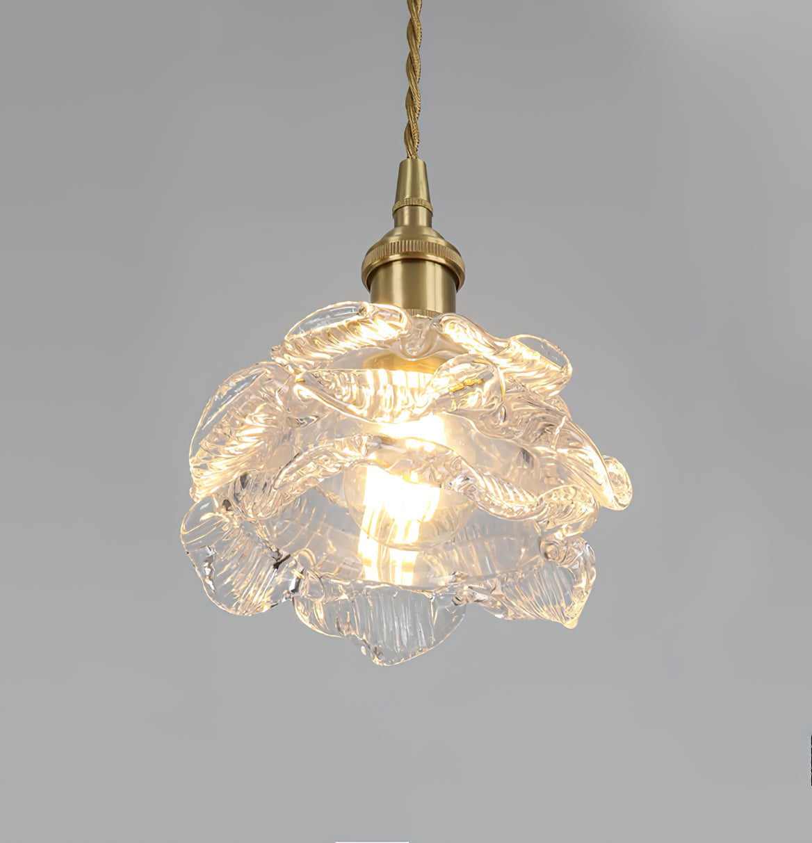 Vintage Brass Wall Light with Rose Glass Shade - Elegant Wall Sconce