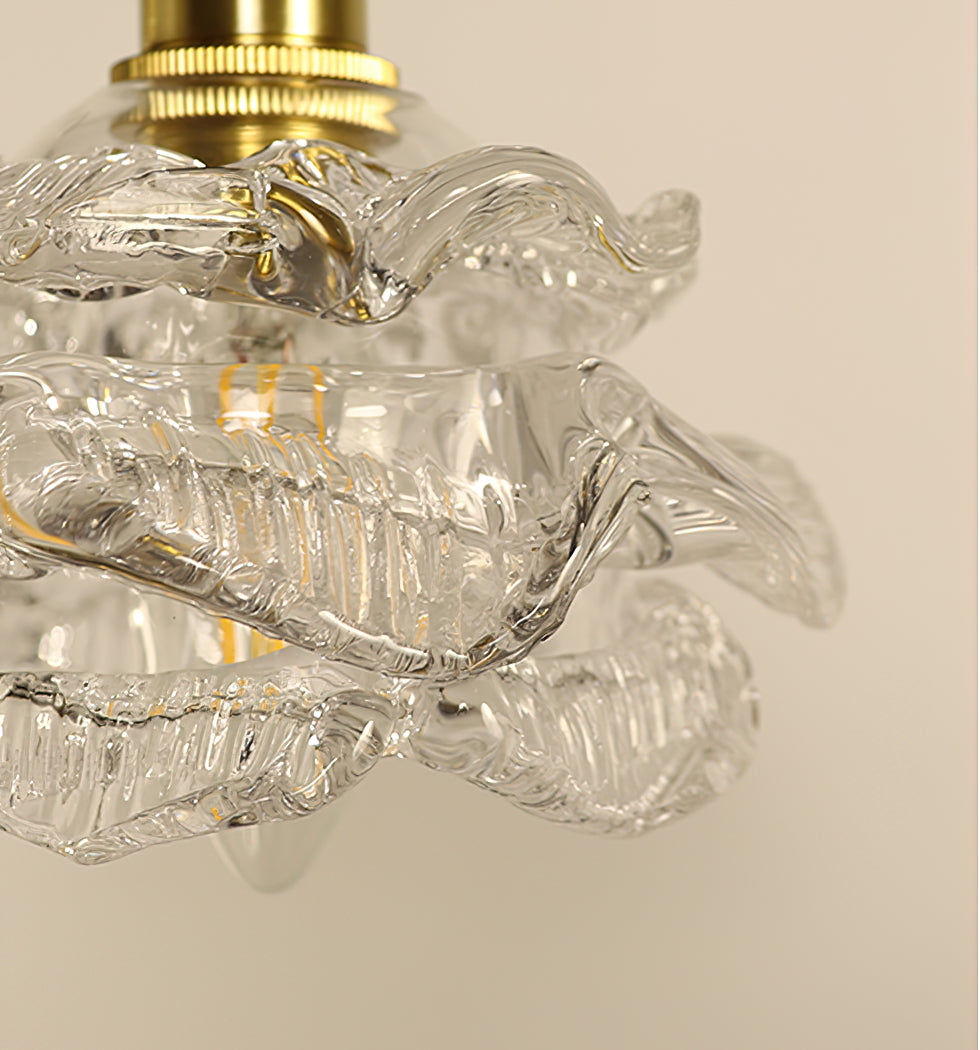 Vintage Brass Wall Light with Rose Glass Shade - Elegant Wall Sconce