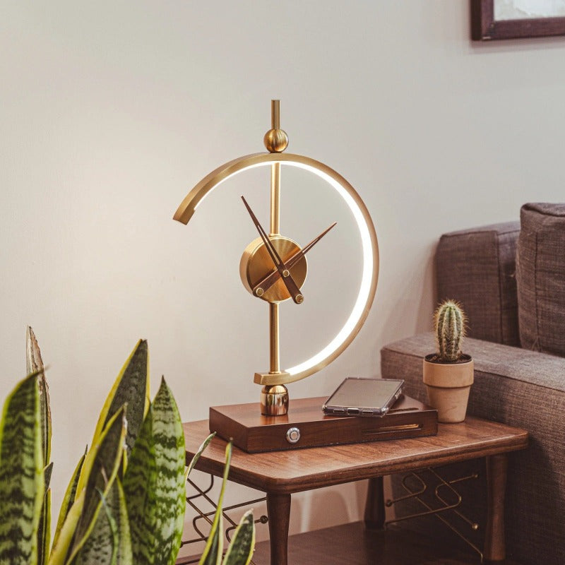 Wireless Charging Clock Lamp with LED Light and Integrated Clock