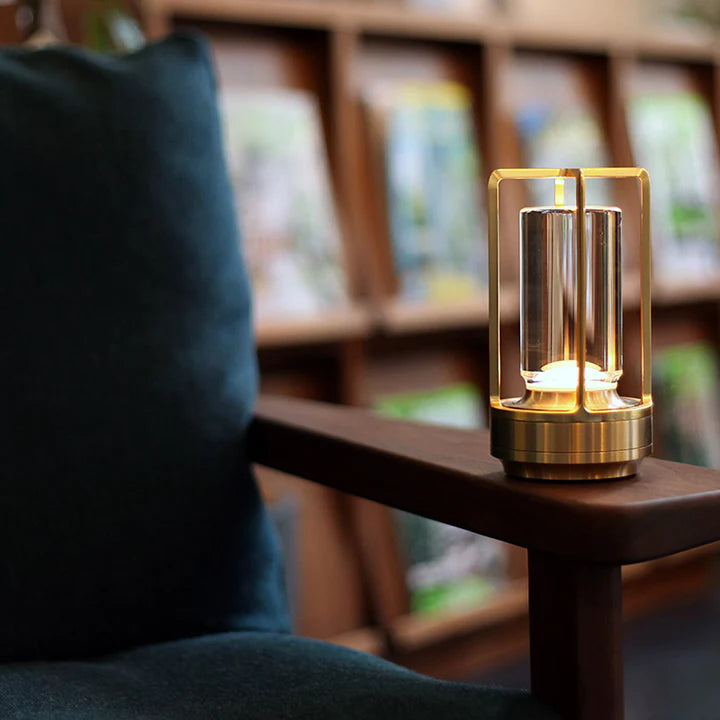 Wireless Crystal Lantern Table Lamp - Rechargeable & Waterproof