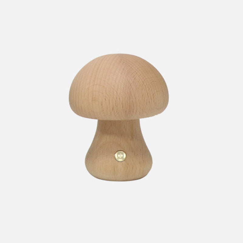 Wood Effect Mushroom Cordless Table Lamp - Long-Lasting and Portable
